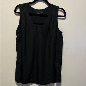 HATCH Maternity Black Sleeveless V-Neck Tencel/Linen Top, Size 0 (XS)